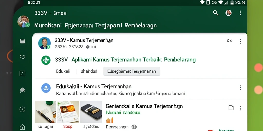 Screenshot 333V menunjukkan antarmuka pengguna yang sederhana dan intuitif.