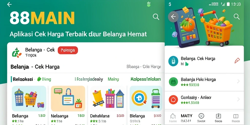 Tampilan antarmuka aplikasi Cek Harga 88MAIN yang intuitif.