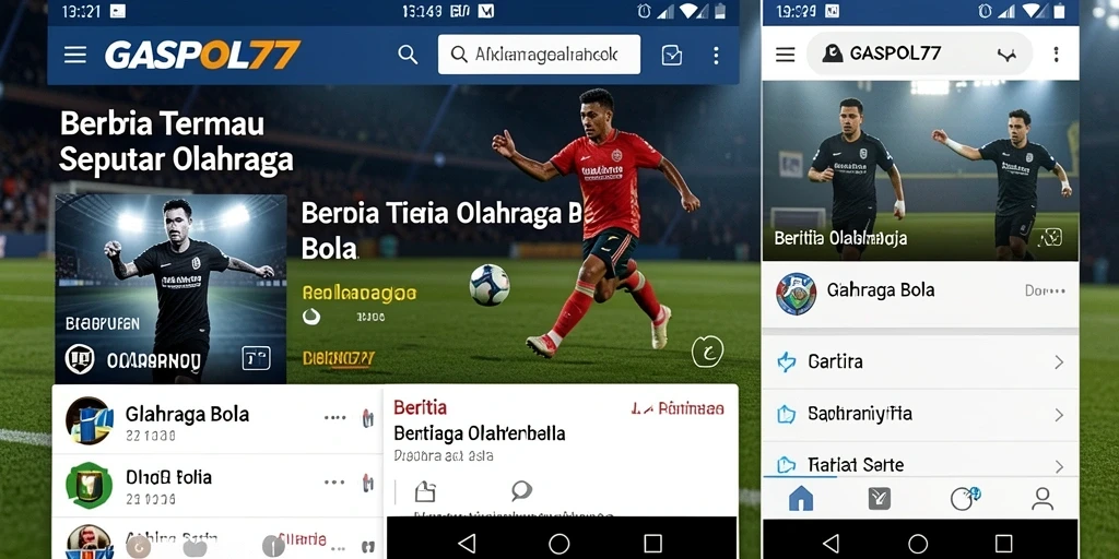 Antarmuka GASPOL77 yang menarik dan informatif untuk olahraga bola.