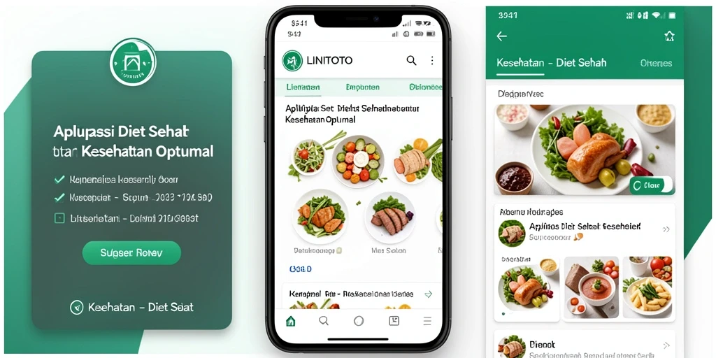 Antarmuka pengguna LINITOTO yang sederhana dan informatif untuk diet sehat.