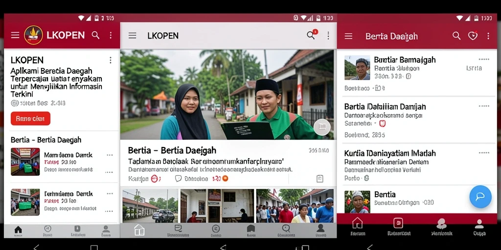 Antarmuka LKOPEN yang ramah pengguna untuk berita daerah.