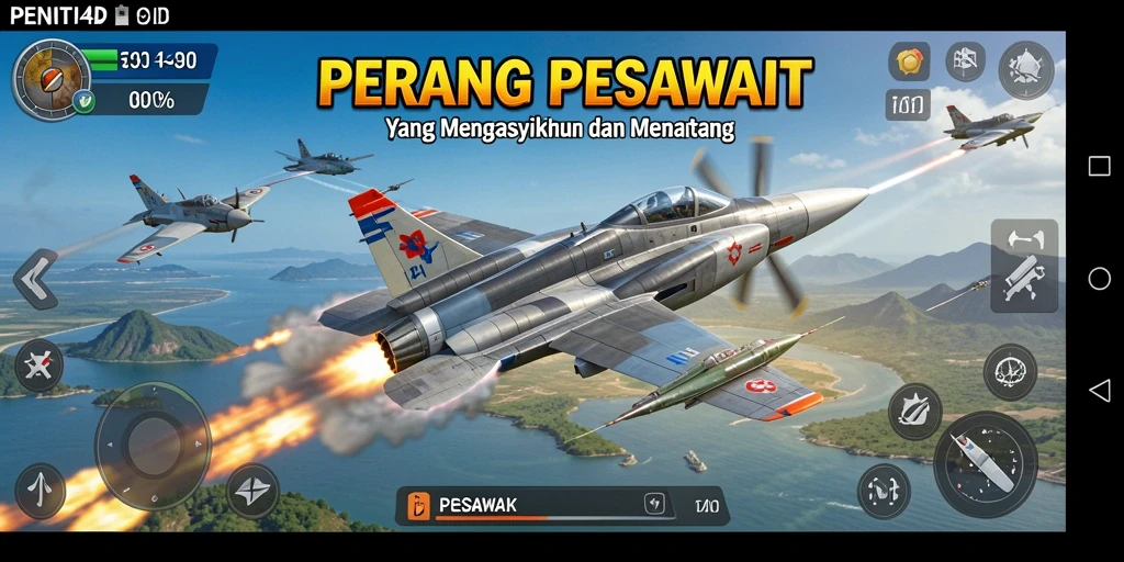 Tampilan antarmuka game Perang Pesawat PENITI4D yang menarik.
