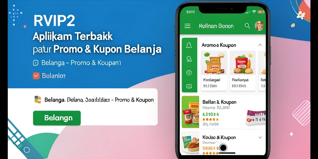 Antarmuka aplikasi RVIP2 dengan banyak pilihan kupon.